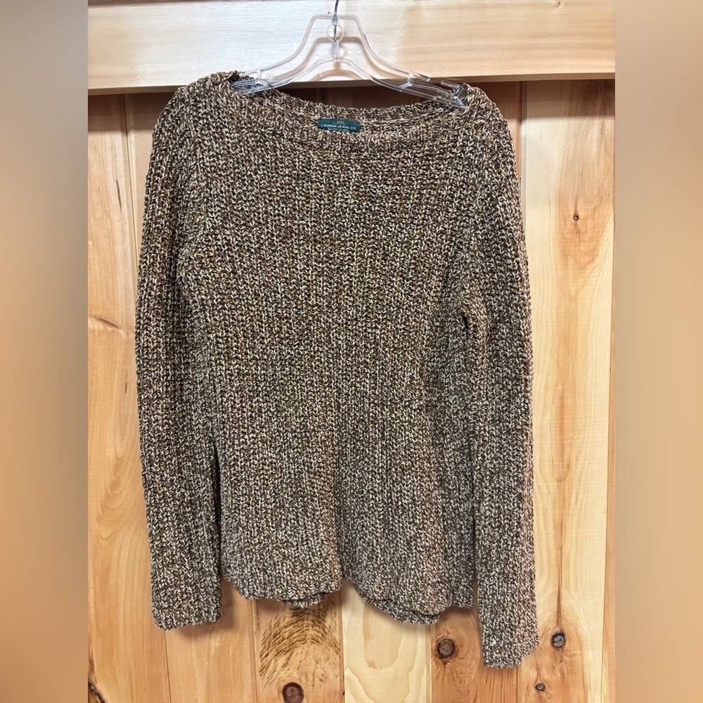 Ralph Lauren LRL Women’s Medium Heathered Brown Sweater